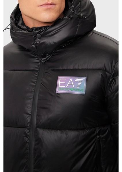Logolu Kapitoneli Regular Fit Çıkarılabilir Kapüşonlu Şişme Mont Erkek Mont 6DPB71 PN2MZ 1200