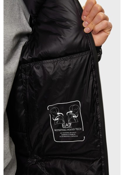 Logolu Kapitoneli Regular Fit Çıkarılabilir Kapüşonlu Şişme Mont Erkek Mont 6DPB71 PN2MZ 1200