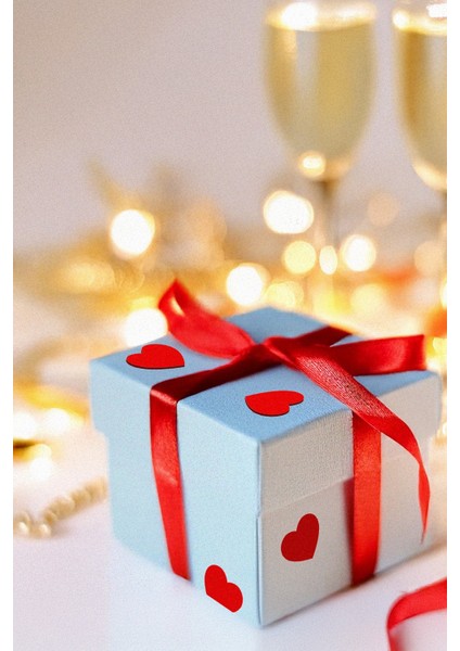 Kırmızı Kalpler Hediye Paketi Sticker, Sticker Su Geçirmez 180 Adet (2 Cm) indirimleri