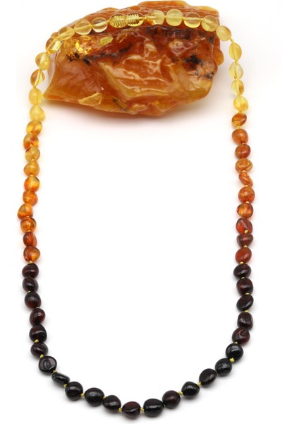 Damla Kehribar Kolye – 58 cm