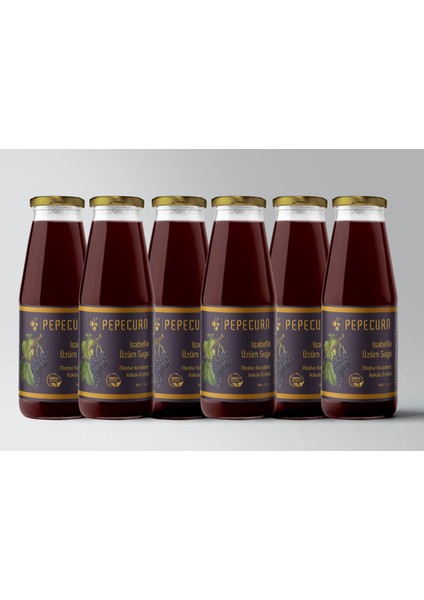 Pepeçura Isabella Üzüm Suyu 1lt 6 lı paket