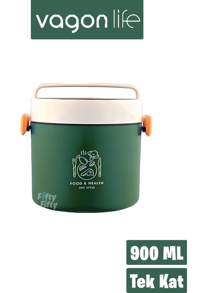 Lunchbox Tek Kat Yuvarlak Bento Lunch Box Ofis-Okul Için Yeni Nesil Sefer Tası