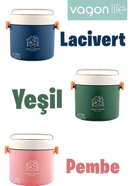 Lunchbox Tek Kat Yuvarlak Bento Lunch Box Ofis-Okul Için Yeni Nesil Sefer Tası
