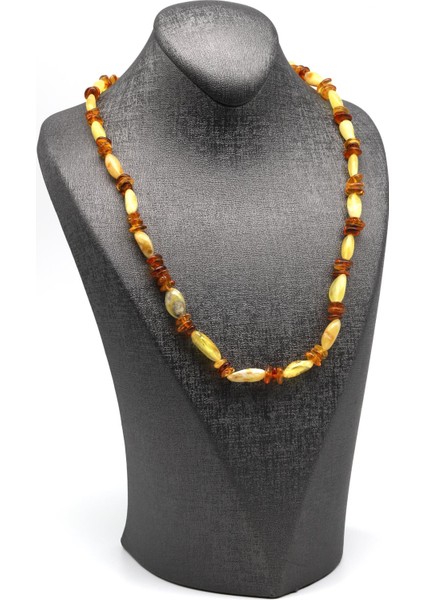 Damla Kehribar Kolye – 54 cm