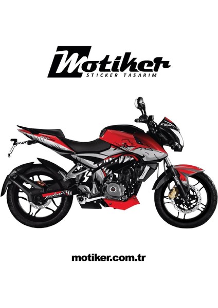 NS200 Red Shark Sticker Etiket Kaplama Modeli
