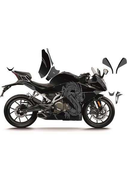 Cfmoto 250SR Grı Dragon Model Parçalı Motosıklet Kaplama Stıcker Etıket Modelı