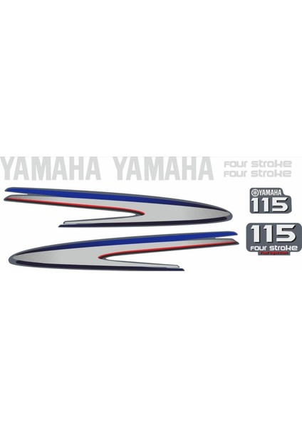 Yamaha 115 Hp 4 Zamanlı Tekne Sticker Etiket Modeli 2