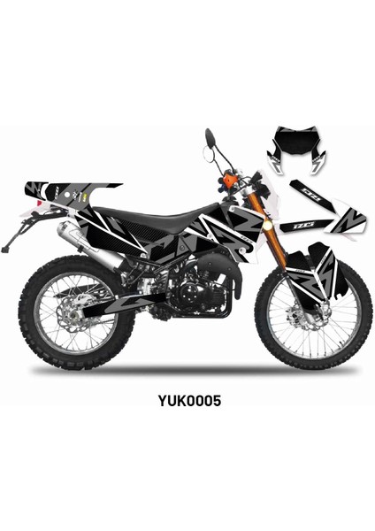 Yuki YK250GY-7 Izci "two Two Gray" Tasarım Motosiklet Sticker Etiket Kaplama Modeli