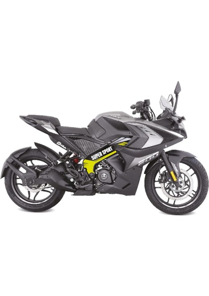 Bajaj Pulsar RS200 Orta Şase Motosiklet Sticker Etiket Modeli Super Sport Sarı