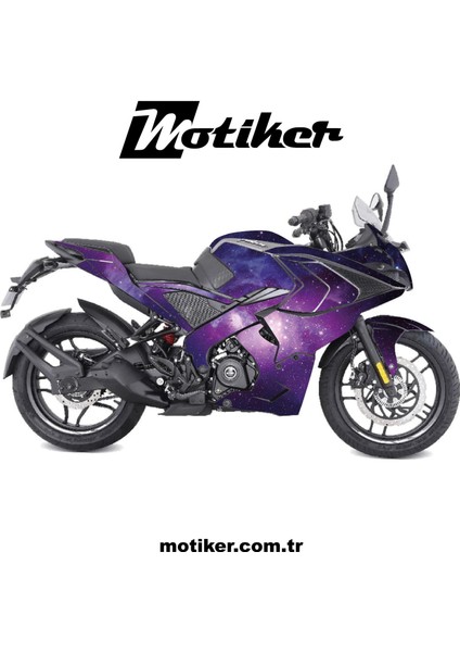 Bajaj Pulsar RS200 Galaxy Kaplama (Mor Galaksi) Motosiklet Kaplaması