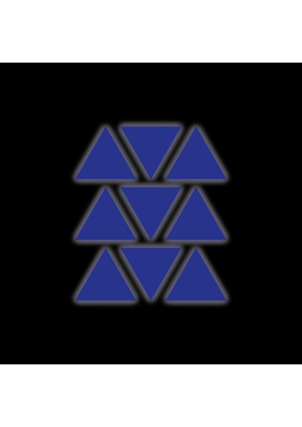 Mavi Reflective (Reflektif) Üçgen Sticker Paketi 9'lu Otomobil Motosiklet Reflektif Parlayan Sticker Etiket Modeli