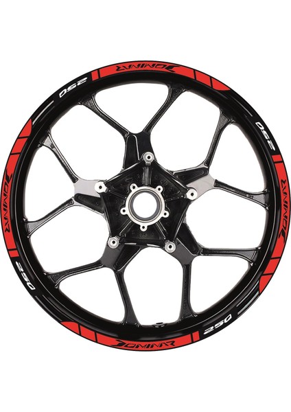 Bajaj Dominar 250 Baskılı Jant Dışı Şerit Motosiklet Sticker Etiket Modeli Kırmızı