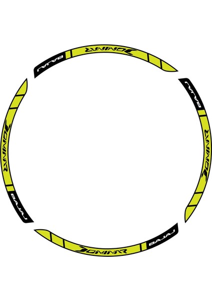 Bajaj Dominar Neon Sarı Beyaz Jant Sticker Modeli