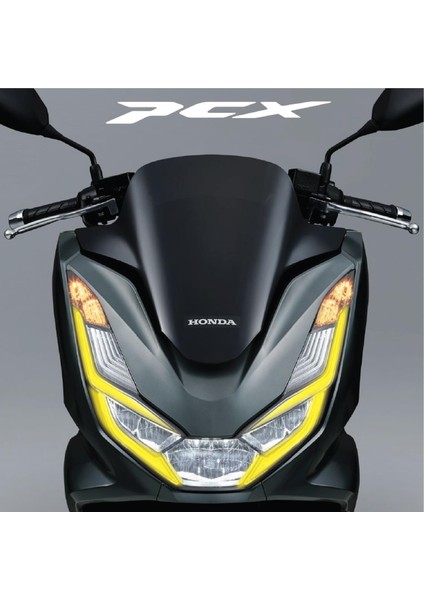 Honda Pcx Ön Far Kaşı Tasarımı Şeffaf Sticker Sarı