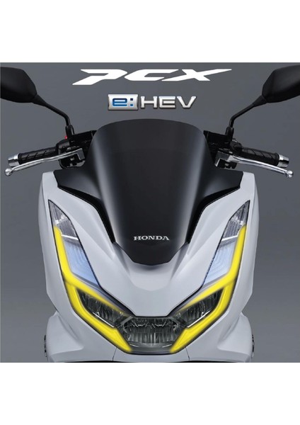 Honda Pcx Ön Far Kaşı Tasarımı Şeffaf Sticker Sarı modelleri