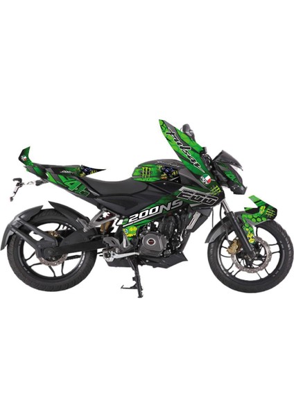 Bajaj NS200 Sticker Rossi 46 Turtle Kaplama Etiket Tasarım Modeli
