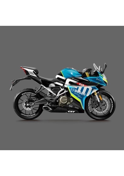 Cf Moto 250 Sr Motosiklet Jant Içi Yazı Sticker Etiket Modeli Beyaz