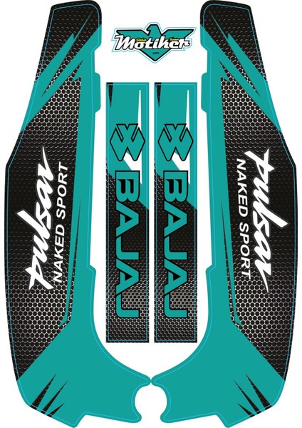 Bajaj NS200 Şase Turkuaz Sticker Etiket Modeli