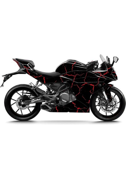 Cfmoto 250SR Sticker 2020-2024 Şimşek Desen Kaplama Sticker Etiket Modeli Kırmızı