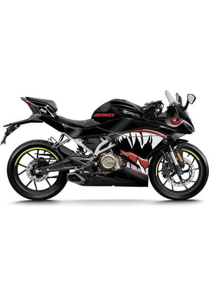 Cf Moto 250SR Hungry Mouth Sticker Etiket Model