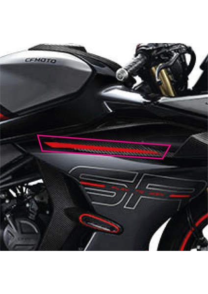 Cfmoto 450SR Orijinal Sticker Tasarım Etiket Modeli Grenaj Üstü Şerit Kırmızı Sol fiyatları