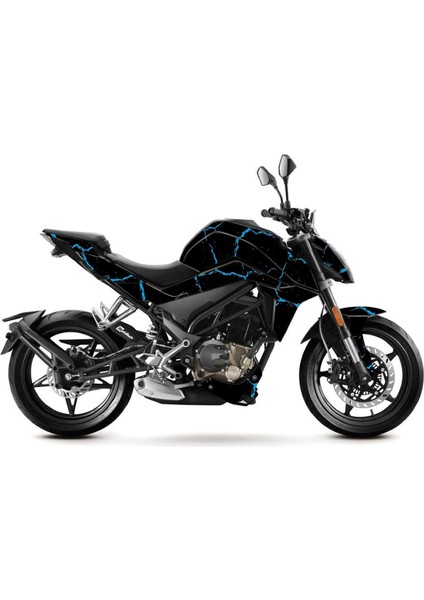 Cfmoto 250NK Sticker 2016-2022 Şimşek Kaplama Sticker Etiket Modeli Mavi