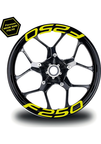 Bajaj F250 Jant Içi Yazı Sticker Modeli Neon Sarı