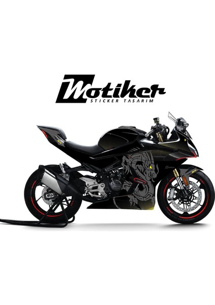 Cfmoto 450SR Dragon Gri / Sarı Motosiklet Kaplaması