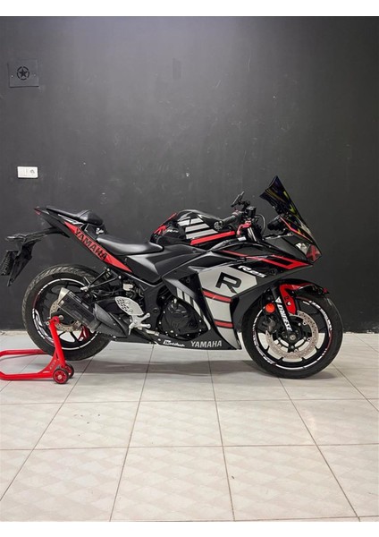 YZF-R25 R-Desing Gri Kırmızı Sticker Etiket Full Takım Modeli