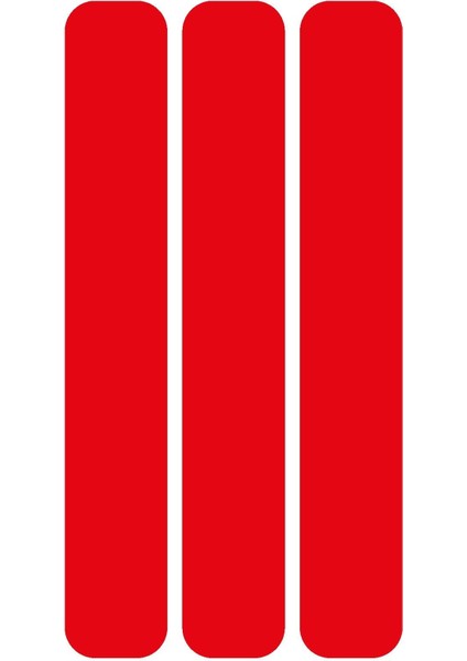 Kırmızı Reflective (Reflektif) 3'lü Uzun Dikdörtgen Sticker Paketi Otomobil Motosiklet Reflektif Parlayan Sticker Etiket Modeli