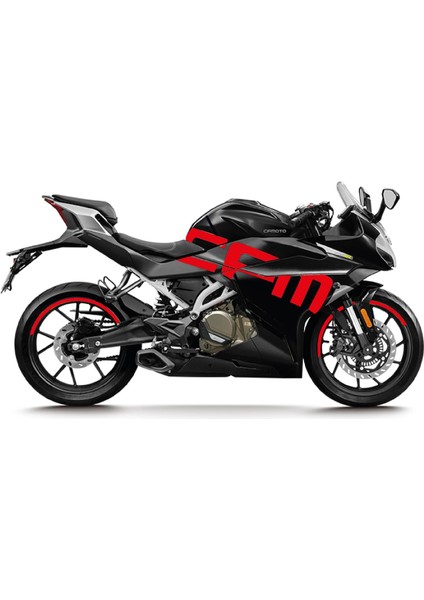 Cfmoto 250SR Sticker Yan Grenaj & Jant Dışı Yarım Daire Kırmızı