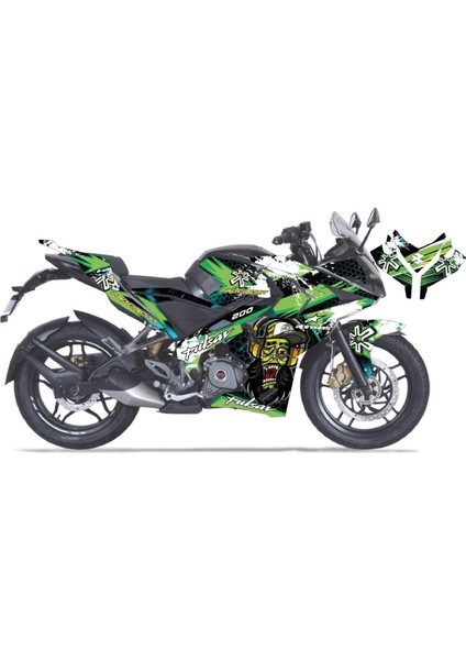 Bajaj RS200 Zombie Monkey Sticker Etiket Parçalı Kaplama Modeli