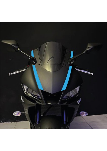 Yamaha Yzf R25 2019-2024 Ön Kafa Çizgi Sticker Açık Mavi