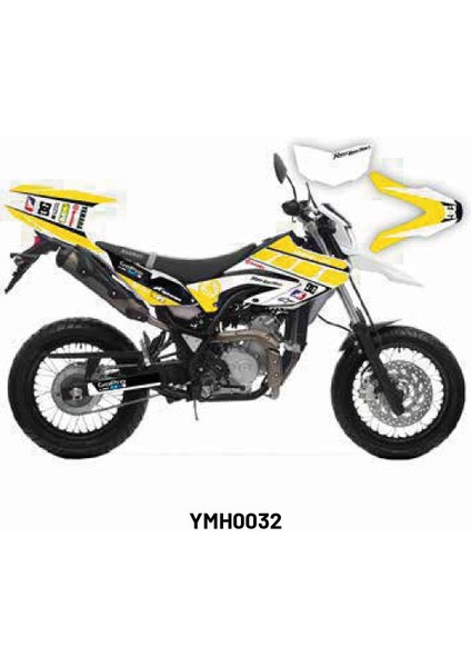 Yamaha Wr 125 X/r "line Yellow" Tasarım Motosiklet Sticker Etiket Kaplama Modeli