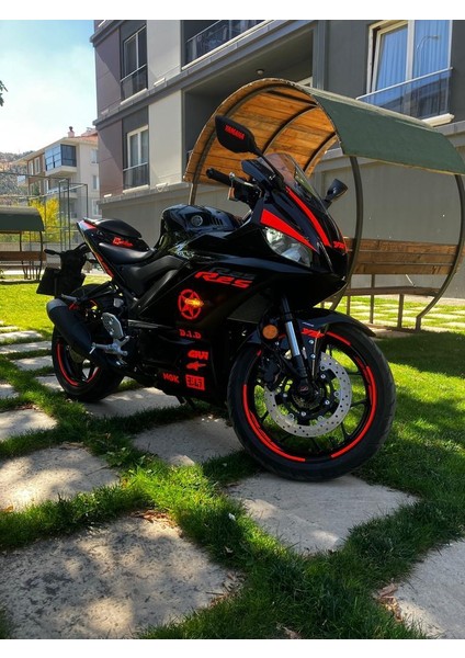 Yamaha Yzf R25 Neon Turuncu Sticker Etiket Modeli modelleri