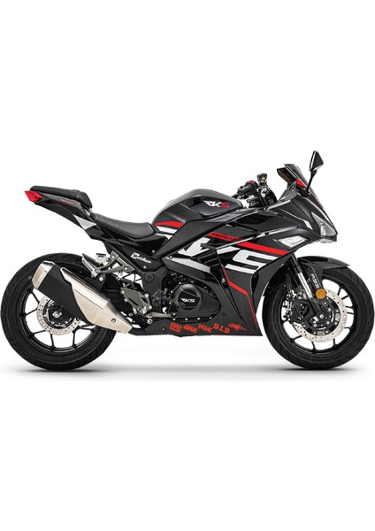 Rks R250 Alt Sakal Marka Logoları Sticker Etiket Modeli Kırmızı