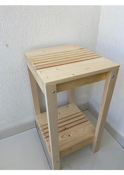 Çağlaa-Design Doğal 2 Katlı 80*35*30 Ahşap Dekoratif Çiçeklik-Salon-Oturma Odası-Sehpa fiyatları