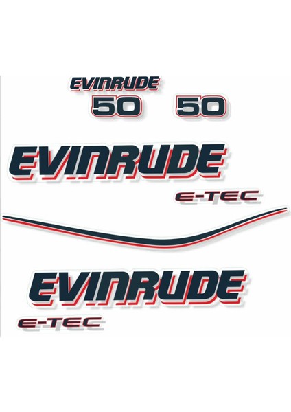 Evinrude 50 Hp Tekne Sticker Etiket Modeli
