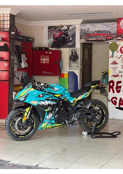 Rks R250 Sticker Shark Jaw's Motosiklet Kaplama Tasarım Modeli modelleri