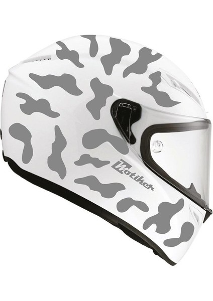 Gri Kamuflaj Kask Sticker Modeli 2