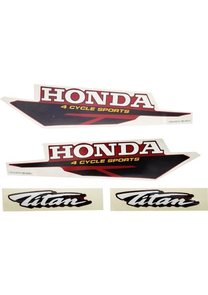 Honda Titan Eski Model Siyah Sticker Etiket Takımı