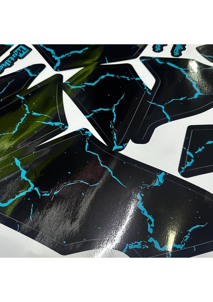Yamaha Mt-25 2020 - 2023 Sticker Şimşek Desen Kaplama Sticker Etiket Modeli Turkuaz fırsatları