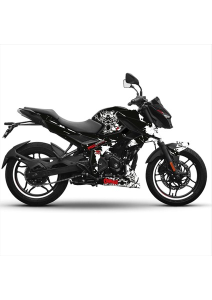 Bajaj N250 Blood Tasarım Motosiklet Sticker Etiket Kaplama Modeli - Beyaz