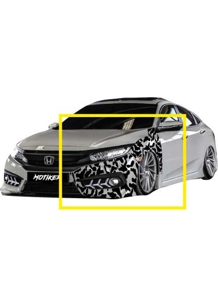 Honda Civic Ön Tampon - Ön Çamurluk Tek Renk Araç Kamuflaj Kaplama Sticker Etiket Modeli modelleri