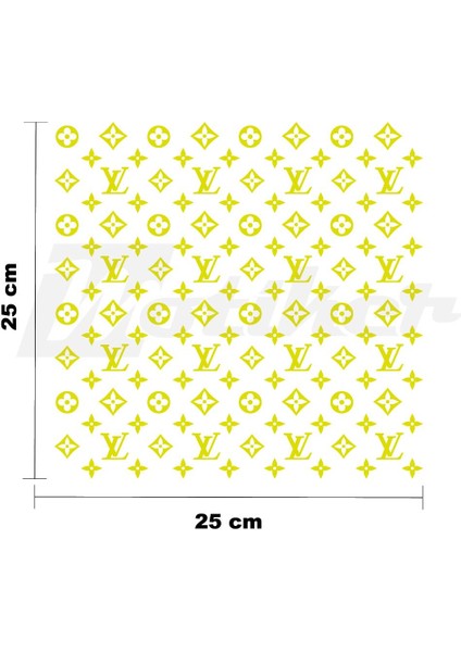 Lv 25X25CM Folyo Kesim Evrensel Desen Kaplama Neon Sarı (Yeşil)
