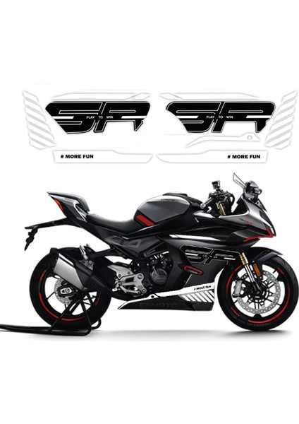 Cf Moto 450SR Beyaz Orijinal Tasarım Takım Sticker