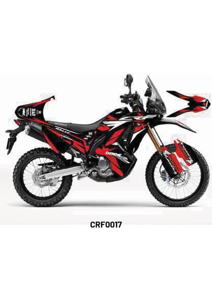 Honda CRF250 Rally "extreme Red" Tasarım Motosiklet Sticker Etiket Kaplama Modeli