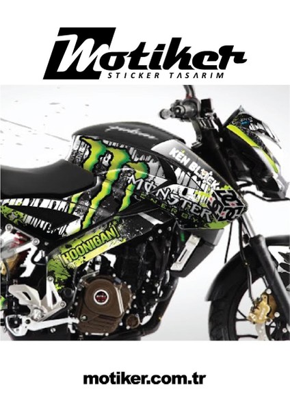 NS200 Hoonigan Monster Sticker Etiket Kaplama Modeli