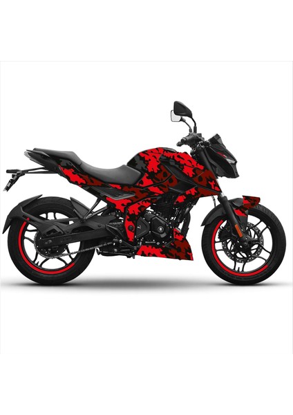 Bajaj N250 Keskin Kamuflaj Tasarım Motosiklet Sticker Etiket Kaplama Modeli