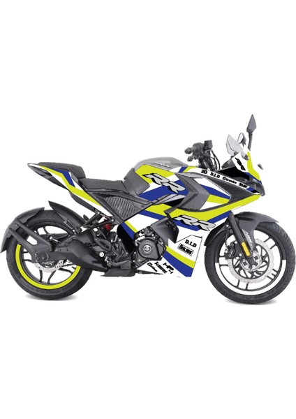 Bajaj RS200 Rr Model Tasarım Motosiklet Sticker Etiket Modeli Neon Yeşil (Sarı) - Lacivert
